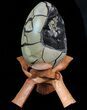 Septarian Dragon Egg Geode - Black Crystals #71987-2